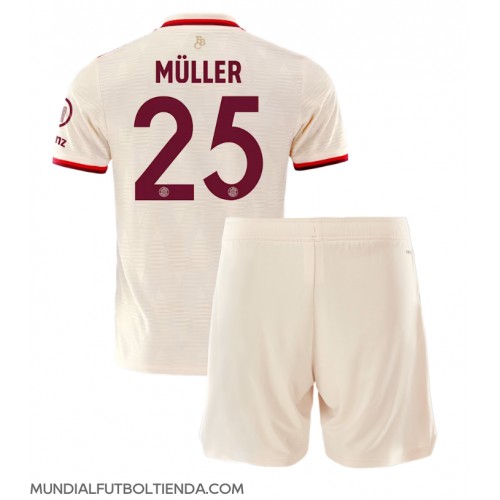 Camiseta Bayern Munich Thomas Muller #25 Tercera Equipación Replica 2024-25 para niños mangas cortas (+ Pantalones cortos)